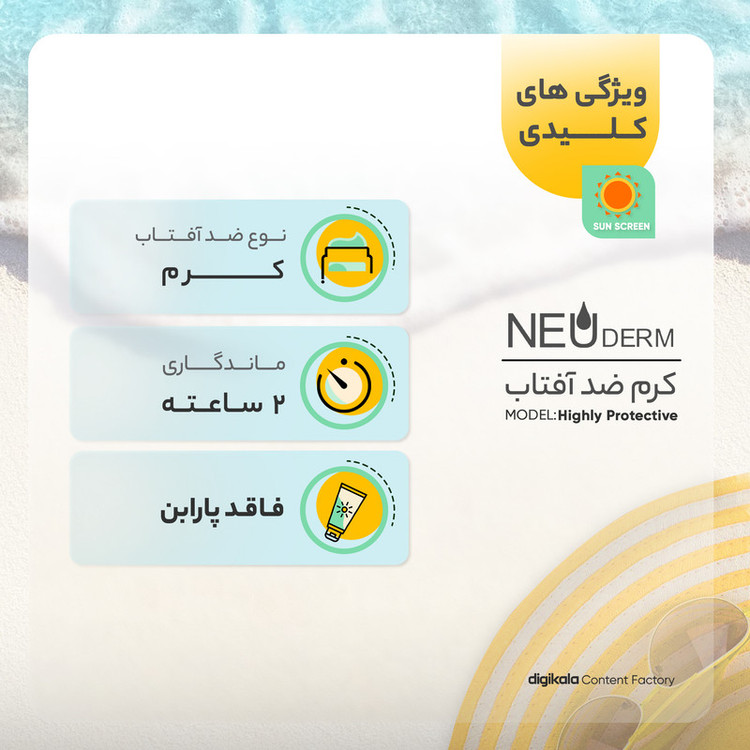 کرم ضدآفتاب نئودرم مدل Highly Protective SPF50، حجم 50 میلیلیتر