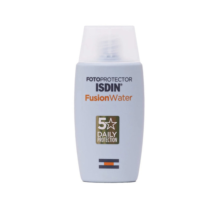 کرم ضد آفتاب بدون رنگ ایزدین SPF 50 مدل فیوژن واتر مناسب انواع پوست حجم 50 میلیلیتر
