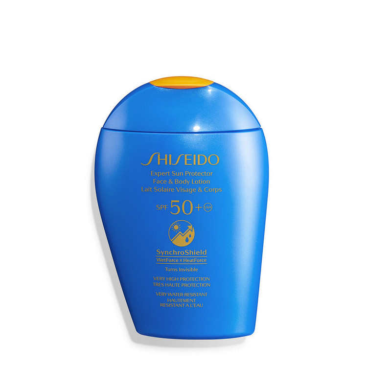لوسیون ضد آفتاب رنگی spf 50 شیسیدو مدل Expert مناسب انواع پوست حجم 150 میلی لیتر