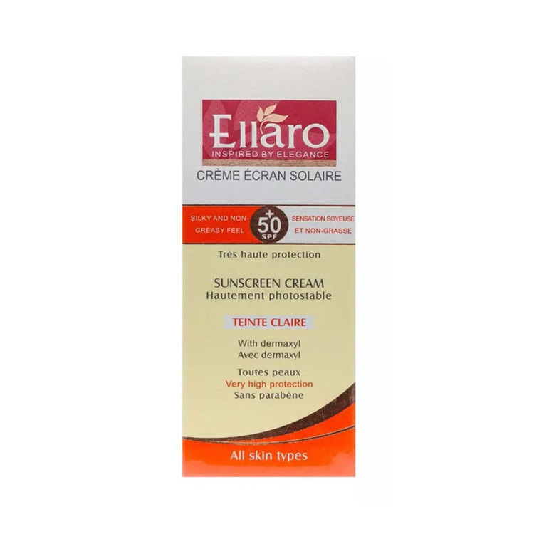 کرم ضد آفتاب رنگی الارو SPF 50 مدل 1 محافظ uva/uvb مناسب برای انواع پوست حجم 50 میلیلیتر