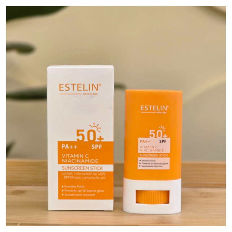 کرم ضد افتاب بیرنگ استیکی صورت استیلن SPF 50 مدل ویتامین C محافظ در برابر UVA و UVB مناسب برای انواع پوست حجم 55 میلی لیتر