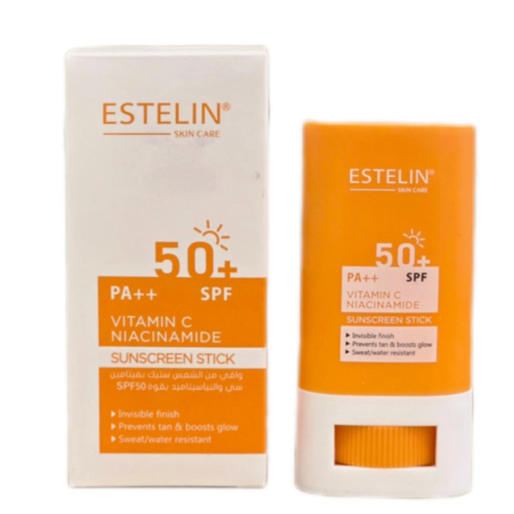 کرم ضد افتاب بیرنگ استیکی صورت استیلن SPF 50 مدل ویتامین C محافظ در برابر UVA و UVB مناسب برای انواع پوست حجم 55 میلی لیتر