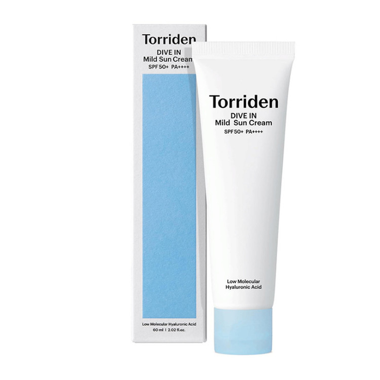 کرم ضد آفتاب بیرنگ صورت، دست، گردن توریدن SPF 50 مدل dive in mild محافظ UVA/UVB مناسب برای انواع پوست حجم 60 میلی لیتر