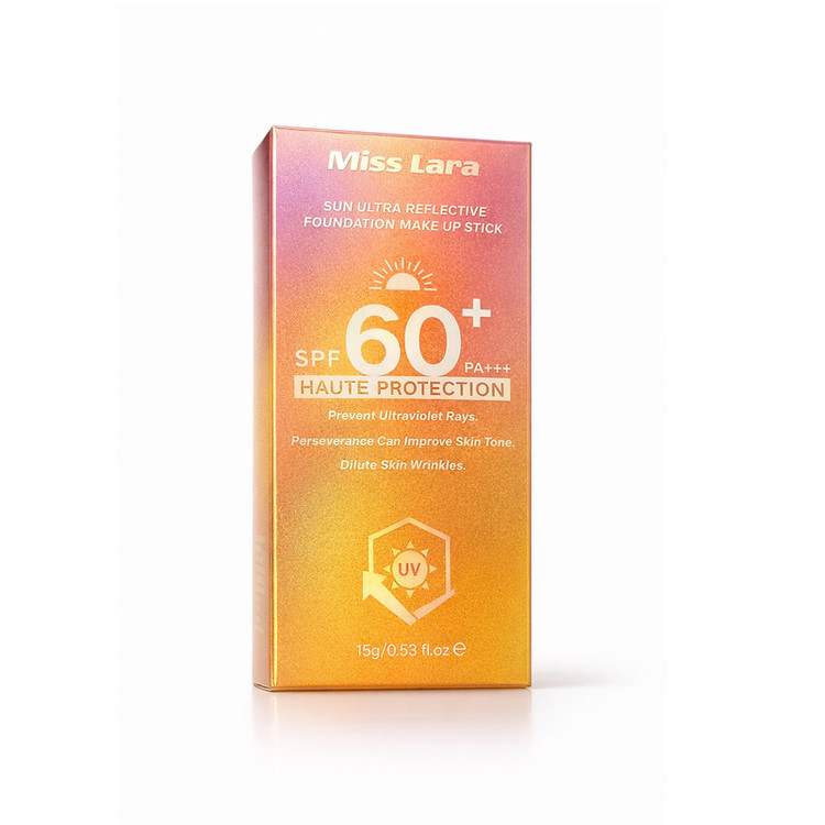 استیک ضد آفتاب رنگی صورت میس لارا SPF 60 مدل Haute شماره 34 محافظ UVA ،UVB مناسب برای انواع پوست حجم 30 میلیلیتر