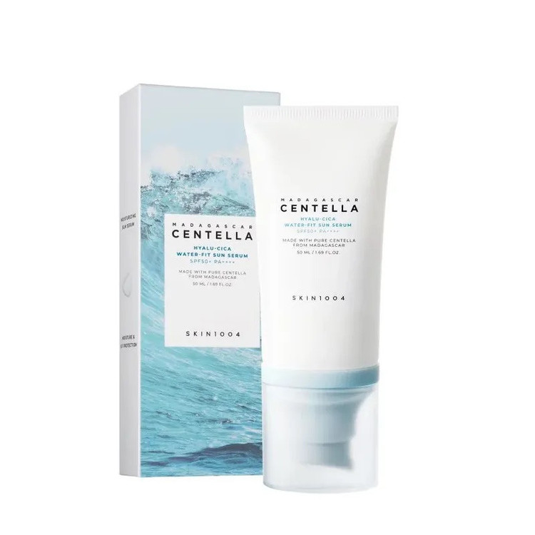 کرم ضد آفتاب بدون رنگ اسکین 1004 SPF 50 مدل Hyalu-Cica Water محافظ UVA ،UVB، مناسب برای انواع پوست، حجم 50 میلیلیتر