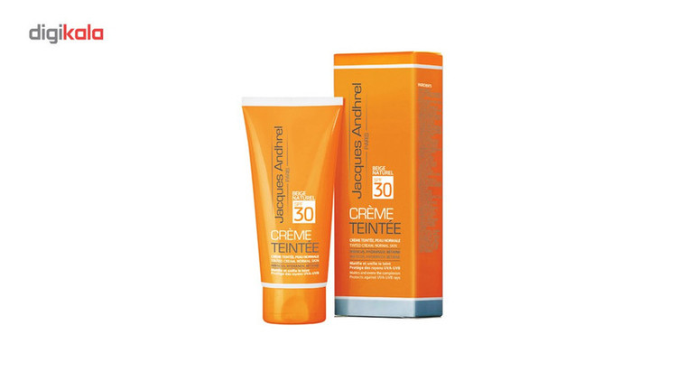 کرم ضد آفتاب رنگی ژاک آندرل پاریس SPF 30 مدل TINTED مناسب پوست های خشک و معمولی حجم 50 میلی لیتر