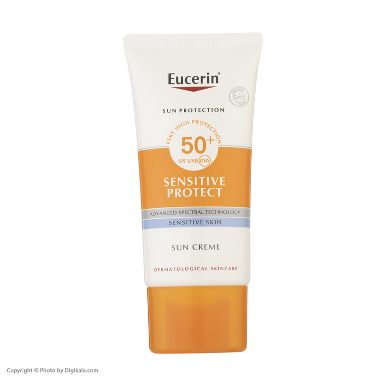 کرم ضد آفتاب بی رنگ اوسرین +SPF50 مدل Sensitive Protect مناسب پوست های حساس حجم 50 میلی لیتر