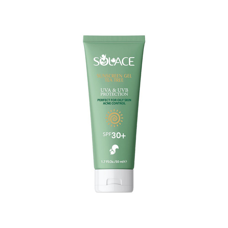 کرم ضد آفتاب بی‌رنگ صورت، گردن سولس SPF 30 مدل Tea Tree  ‌مناسب برای انواع پوست حجم 50 میلی‌لیتر