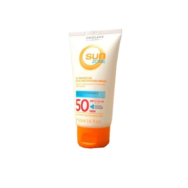 کرم ضد آفتاب بیرنگ صورت اوریفلیم SPF 50 مدل Sun Zone محافظ UVA و UVB مناسب برای انواع پوست حجم 50 میلی لیتر