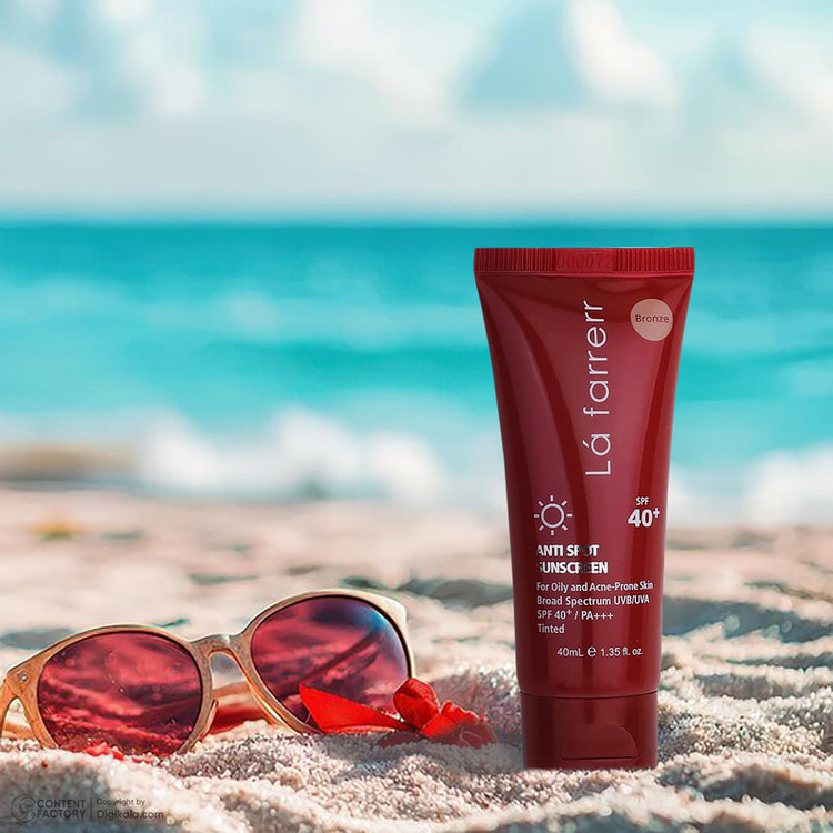 کرم ضدآفتاب رنگی لافارر مدل SPF40، مناسب پوستهای چرب، حجم 40 میلیلیتر