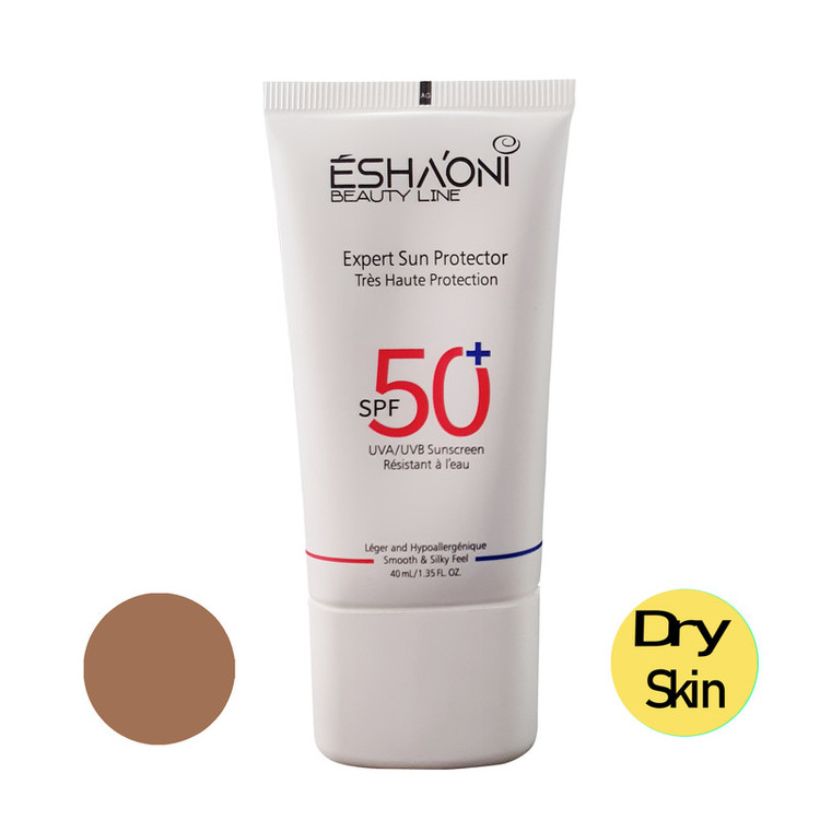 فلوئید ضد آفتاب رنگی اشااونی SPF50 مدل 03 مناسب پوست های خشک و حساس حجم 40 میلیلیتر