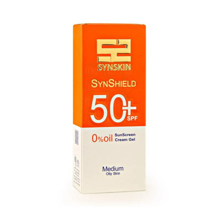 کرم ضد آفتاب رنگی صورت و گردن ساین اسکین، SPF 50، مدل Syn Shield، مناسب انواع پوست و پوستهای چرب با حجم 50 میلیلیتر،محافظتکننده در برابر اشعههای UVA و UVB،مجموعه 2 عددی