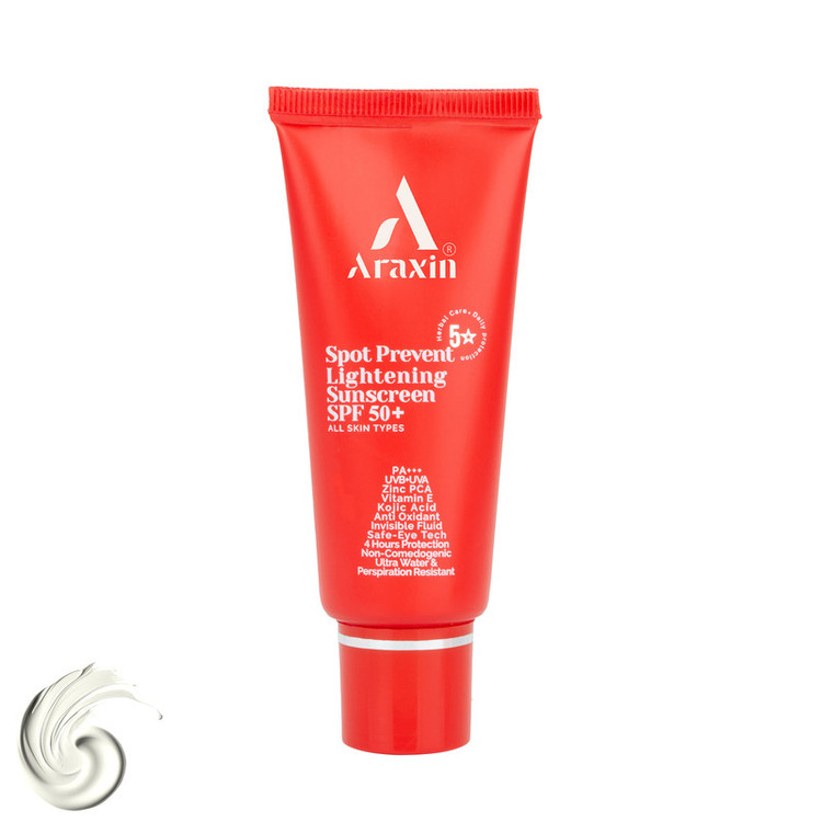 کرم ضد آفتاب بیرنگ صورت و دور چشم آراکسین SPF 50 مدل Herbal Care محافظ در برابر اشعه UVA و UVB مناسب برای انواع پوست حجم 40 میلیلیتر