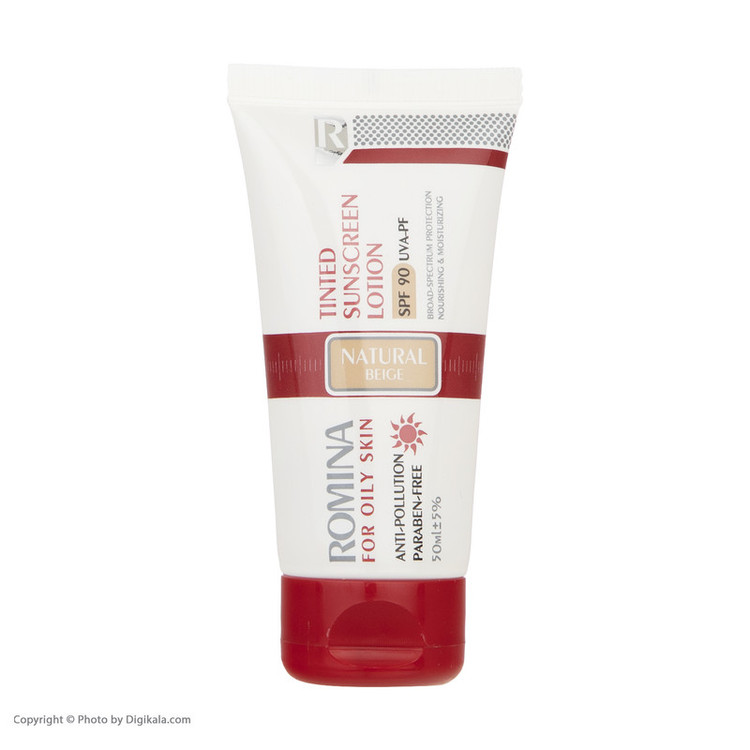لوسیون ضد آفتاب رومینا مدل Natural Beige-90 حجم 50 میلی لیتر