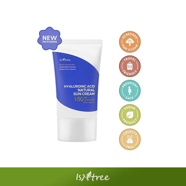 کرم ضد آفتاب بدون رنگ ایزنتری SPF 50 مدل Natural مناسب انواع پوست حجم 50 میلیلیتر
