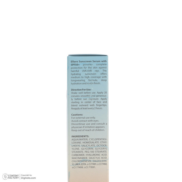 سرم ضد آفتاب رنگی tinted صورت الارو SPF 50 مدل Hyaluronic acid محافظ در برابر اشعه UVA و UVB مناسب برای انواع پوست حجم 40 میلیلیتر