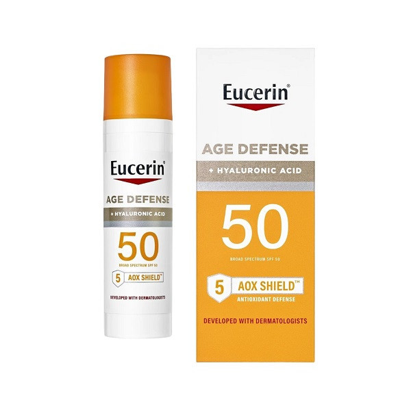 لوسیون ضد آفتاب بدون رنگ اوسرین SPF 50 مدل Age Defense مناسب انواع پوست حجم 75 میلیلیتر