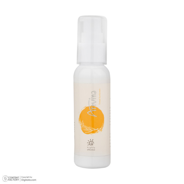 کرم ضد آفتاب رنگی صورت آرت وینا SPF 50 مدل Sun Guard محافظ +++PA مناسب برای انواع پوست حجم 50 میلیلیتر