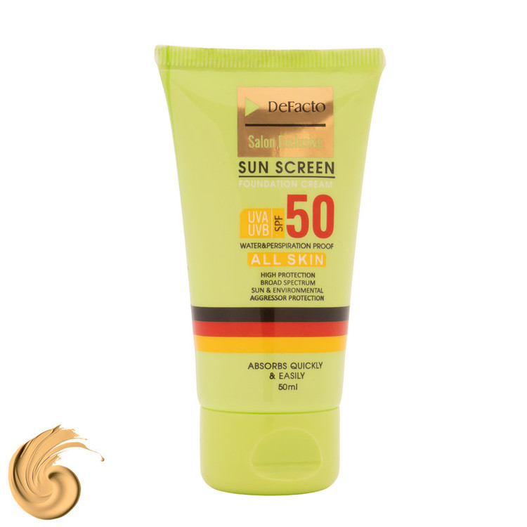 کرم ضد آفتاب رنگی صورت دیفکتو SPF 50 مدل D.01 مناسب برای انواع پوست حجم 50 میلیلیتر