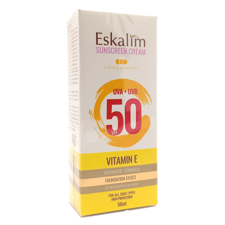 کرم ضد آفتاب رنگی دست و صورت اسکالیم SPF 50 مدل 03 محافظ UVA ، UVB مناسب برای انواع پوست حجم 50 میلیلیتر