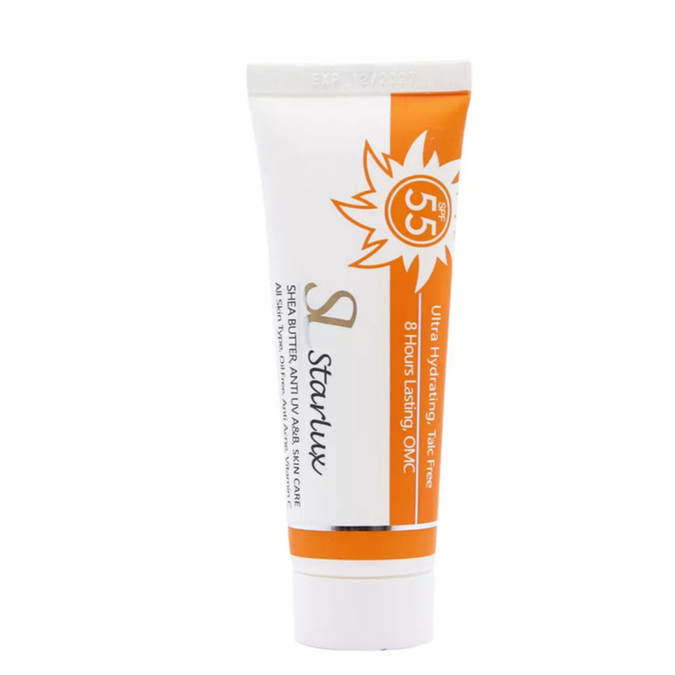 کرم ضد آفتاب بدون رنگ استار لوکس SPF 55 مدل Uv مناسب انواع پوست حجم 50 میلیلیتر