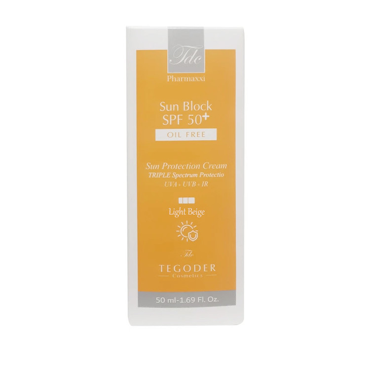کرم ضد آفتاب رنگی صورت تگودر SPF 50 مدل LB محافظ UVA ،UVB و PA+++ مناسب برای پوست چرب حجم 50 میلیلیتر