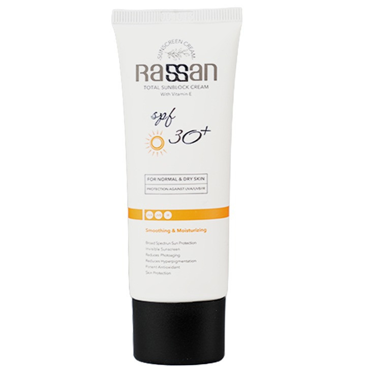 کرم ضد آفتاب بیرنگ صورت راسن SPF 30 محافظ در برابر UV مناسب برای پوست معمولی حجم 40 میلیلیتر