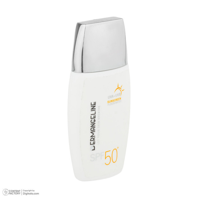 کرم ضد آفتاب بیرنگ صورت درمنجلین SPF 50 مدل Fusion Water محافظ در برابر اشعه UVA و UVB مناسب برای انواع پوست حجم 50 میلیلیتر