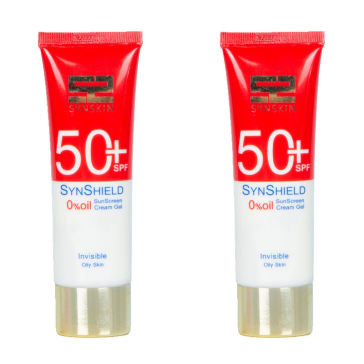 کرم ژل ضد آفتاب سان اسکین مدل Invisible حجم 50 میلی لیتر مجموعه 2 عددی