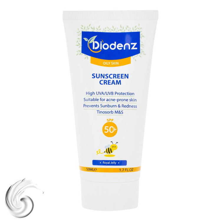 کرم ضد آفتاب بیرنگ صورت دیودنز SPF 50 مدل زینک محافظ در برابر اشعه UVB و UVA مناسب برای پوست چرب حجم 50 میلیلیتر