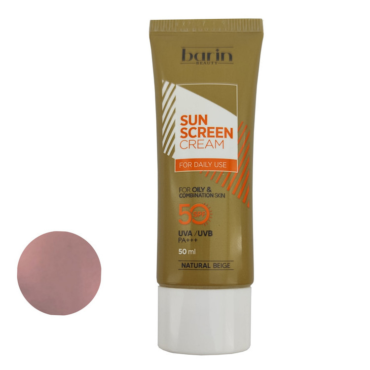 کرم ضد آفتاب رنگی بارین بیوتی SPF 50 مدل NB مناسب پوست های چرب و مختلط حجم 50 میلی لیتر