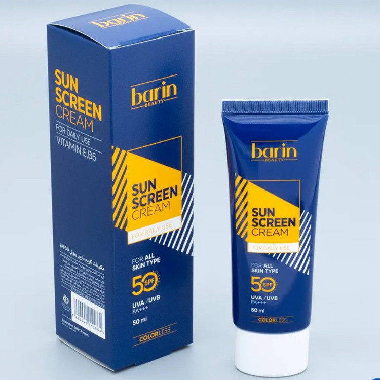 کرم ضد آفتاب بدون رنگ بارین بیوتی SPF 50 مدل CL مناسب انواع پوست حجم 50 میلیلیتر