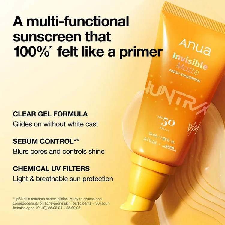 کرم ضد آفتاب بیرنگ صورت آنوا SPF 50 مدل Invisible Matte محافظ UVA و UVB مناسب برای انواع پوست حجم 50 میلیلیتر