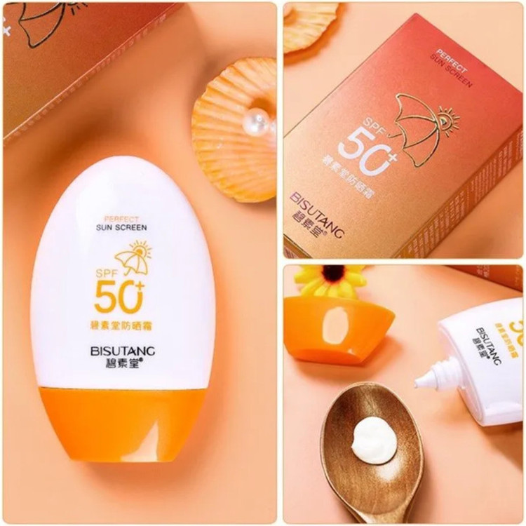 کرم ضدآفتاب بی رنگ دست و صورت بیسوتانگ 50 spf مدل 01محافظ UVA/UVB مناسب برای انواع پوست حجم 55 میلی لیتر