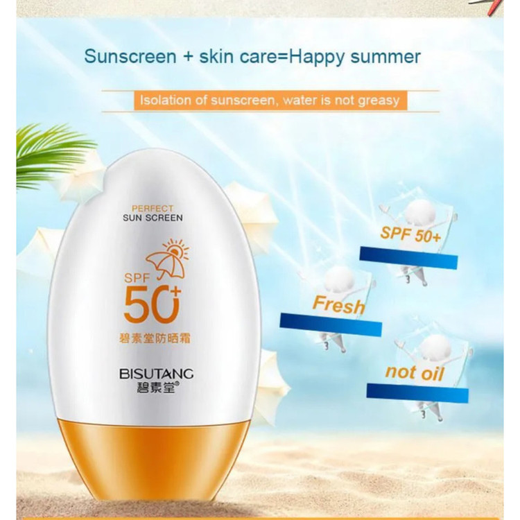 کرم ضدآفتاب بی رنگ دست و صورت بیسوتانگ 50 spf مدل 01محافظ UVA/UVB مناسب برای انواع پوست حجم 55 میلی لیتر