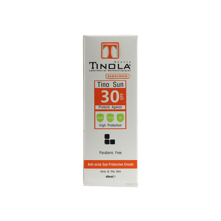 کرم ضد آفتاب بدون رنگ تینولا بیوتی SPF 30 مدل Tino Sun مناسب پوستهای چرب و مختلط حجم 40 میلیلیتر