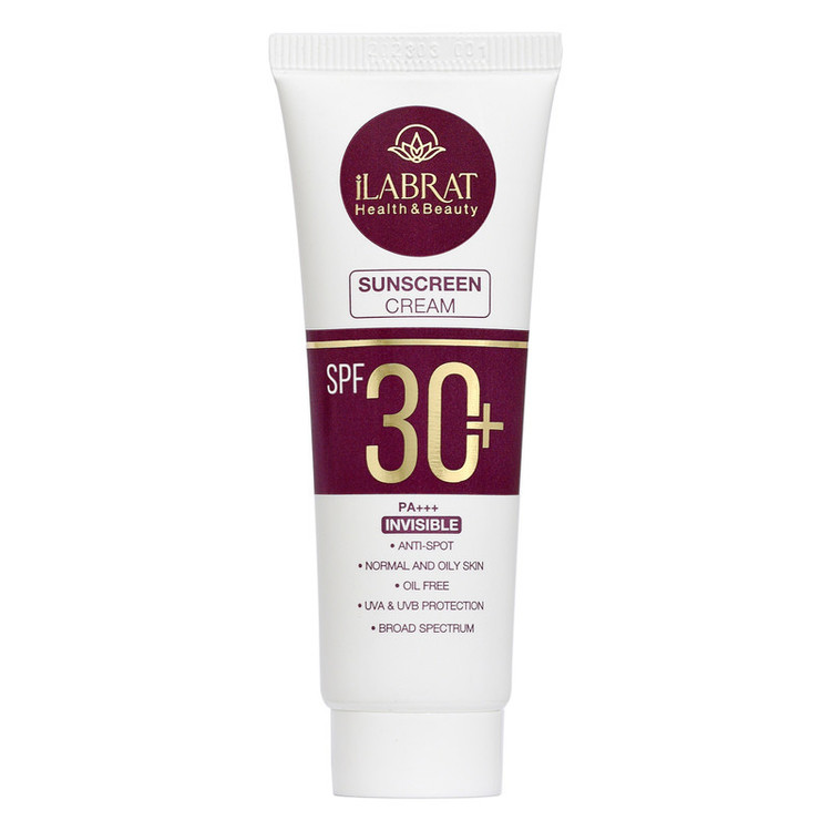 کرم ضدآفتاب بیرنگ ایلابرت، SPF 30، مدل ضد لک 30 پلاس، مناسب پوستهای معمولی و چرب با حجم 40 میلیلیتر، محافظتکننده در برابر اشعههای UVA و PA ،UVB+++، ضد لک و پیری، دارای فرمولاسیون فاقد چربی، با ماندگاری 2 ساعته