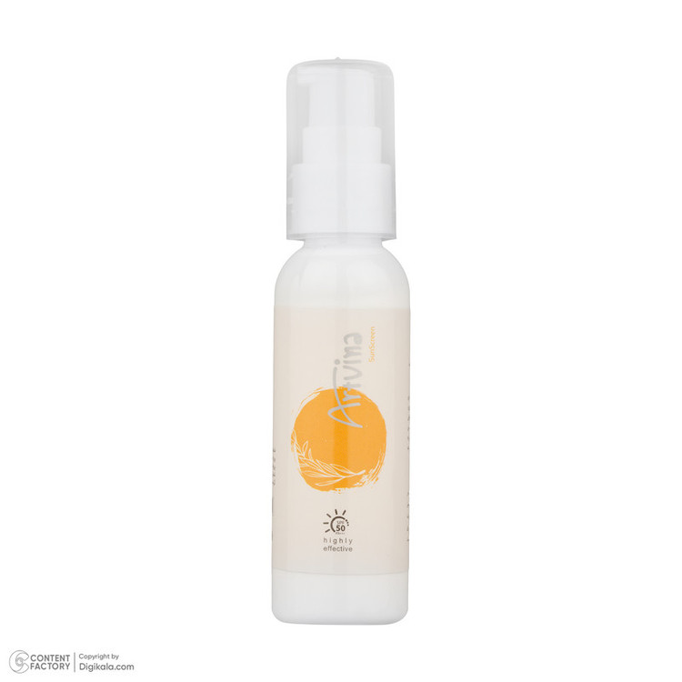 کرم ضد آفتاب بیرنگ صورت آرت وینا SPF 50 مدل Sun Guard محافظ +++PA مناسب برای انواع پوست حجم 50 میلیلیتر