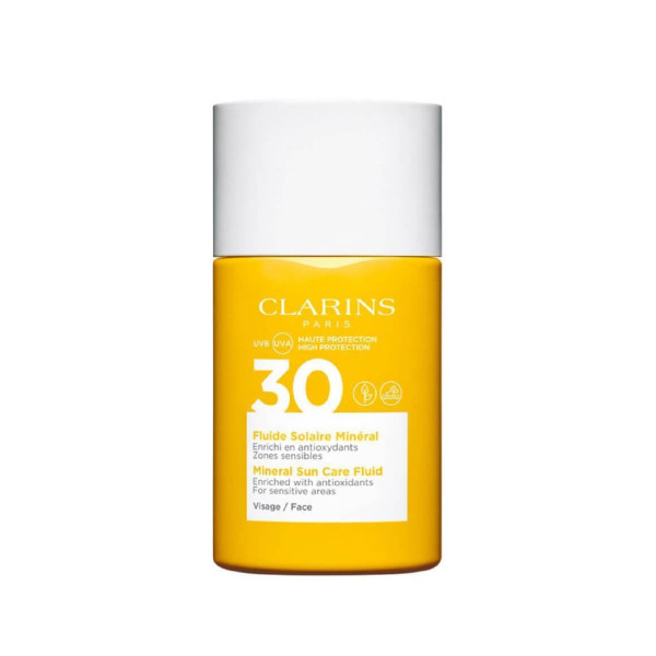 لوسیون ضد آفتاب بدون رنگ کلارنس SPF 30 مدل Mineral مناسب انواع پوست حجم 30 میلی لیتر