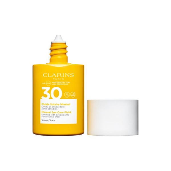لوسیون ضد آفتاب بدون رنگ کلارنس SPF 30 مدل Mineral مناسب انواع پوست حجم 30 میلی لیتر