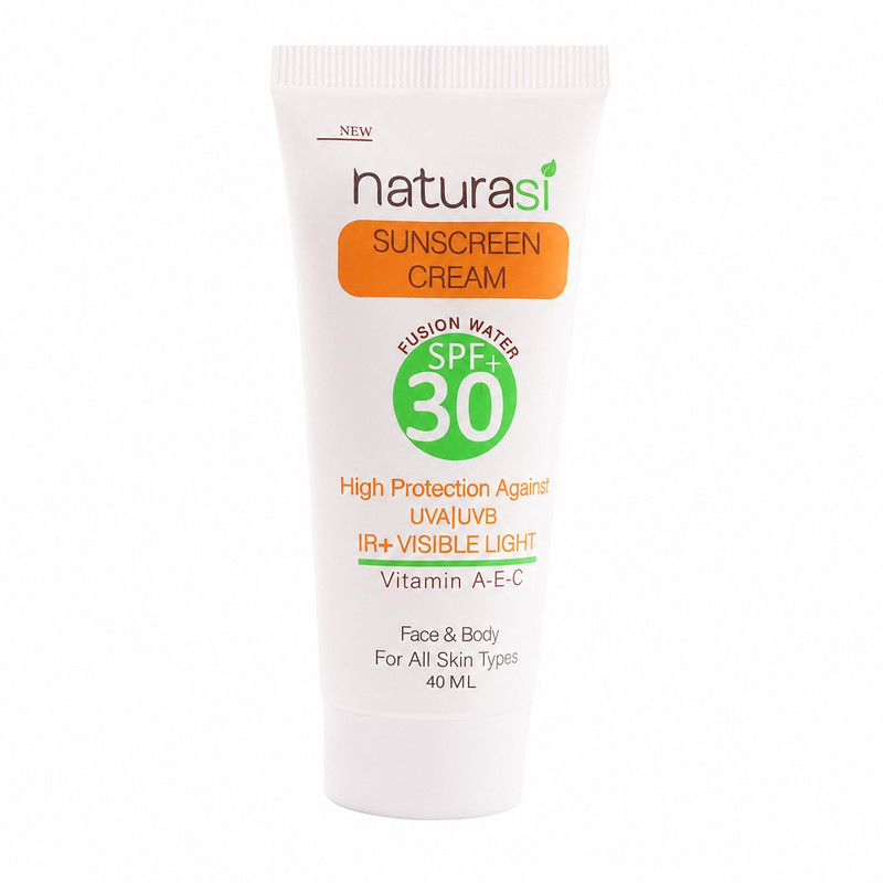 کرم ضد آفتاب بی‌رنگ دست و صورت ناتوراسی SPF 30 مدل High protection محافظ UVA ،UVB و IR ، مناسب برای انواع پوست حجم 40 میلی‌لیتر