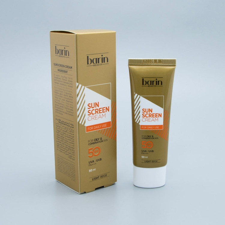 کرم ضد آفتاب رنگی بارین بیوتی SPF 50 مدل LB مناسب پوست های چرب و مختلط حجم 50 میلی لیتر