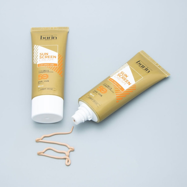 کرم ضد آفتاب رنگی بارین بیوتی SPF 50 مدل LB مناسب پوست های چرب و مختلط حجم 50 میلی لیتر