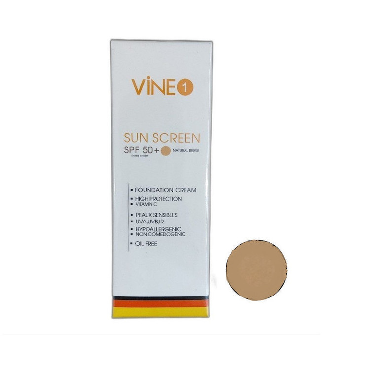 کرم ضد آفتاب رنگی واین وان SPF 50 مدل 01 مناسب پوست های چرب و مختلط حجم 50 میلی لیتر