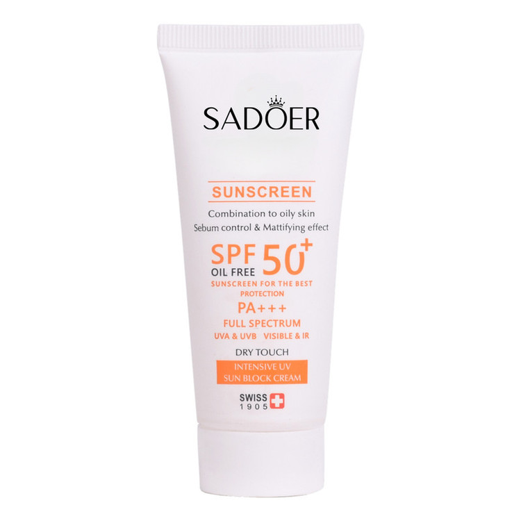 کرم ضدآفتاب بدون رنگ سادور SPF 30 مدل PI محافظ UVB,UVAوP+++ مناسب انواع پوست حجم 40 میلیلیتر