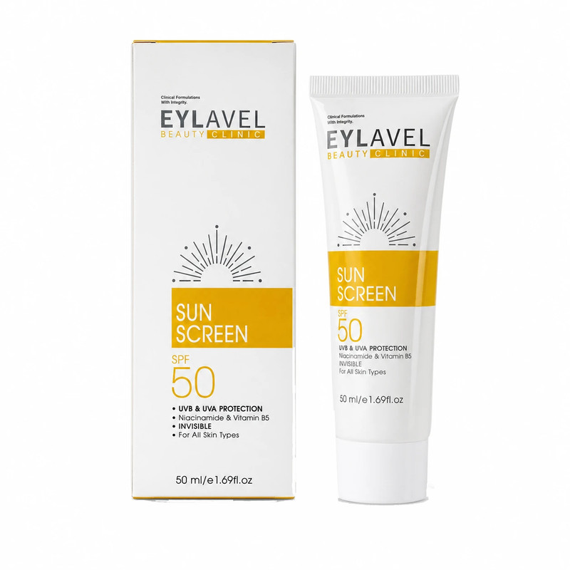 کرم ضدآفتاب بی رنگ ایلاول SPF50 مدل PA++ محافظ در برابر UVA , UVB مناسب انواع پوست حجم 50 میلی لیتر