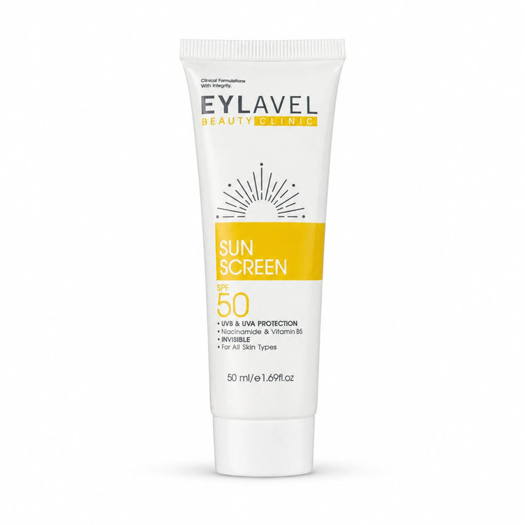 کرم ضدآفتاب بی رنگ ایلاول SPF50 مدل PA++ محافظ در برابر UVA , UVB مناسب انواع پوست حجم 50 میلی لیتر