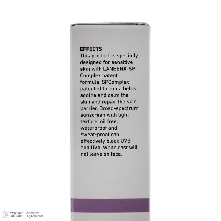 کرم ضد آفتاب بدون رنگ لنبنا SPF 50 مدل sensitive حاوی محافظ UVB و UVA مناسب پوست های حساس حجم 30 میلی لیتر