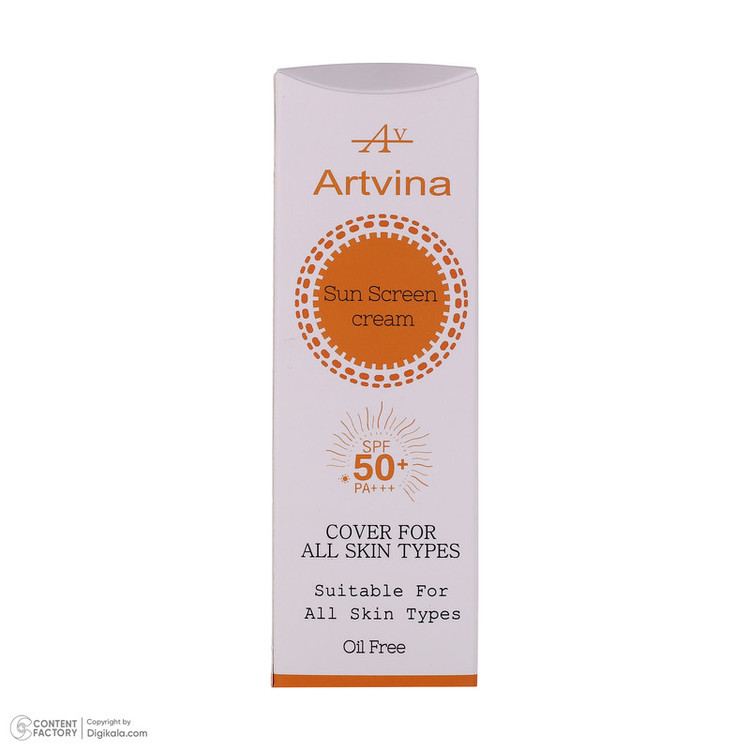 کرم ضد آفتاب رنگی صورت و بدن آرت وینا SPF50 مدل COVER و PA+++ مناسب انواع پوست حجم 50 میلیلیتر