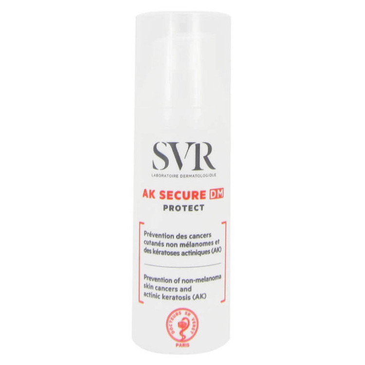 فلوئید ضد آفتاب بدون رنگ اس وی آر SPF50 مدل AK Secure DM محافظ UVA ،UVB و PA+++ و ضد حساسیت مناسب انواع پوست حجم 50 میلی لیتر